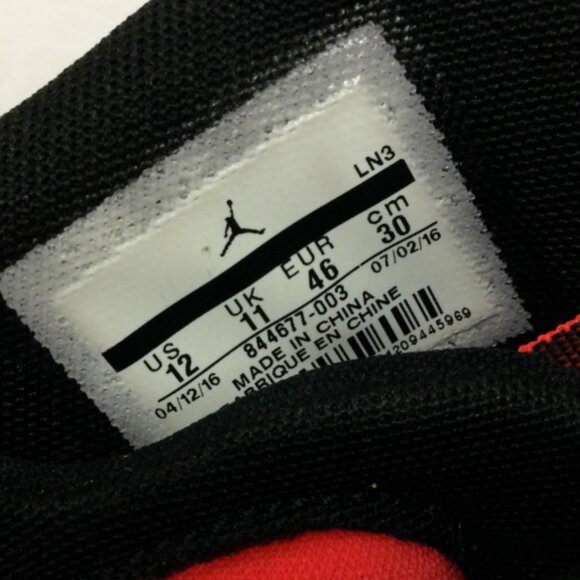 Nike Jordan Super Fly 5 Men Red Black Infrared Bred Shoes size 12 - Picture 11 of 12